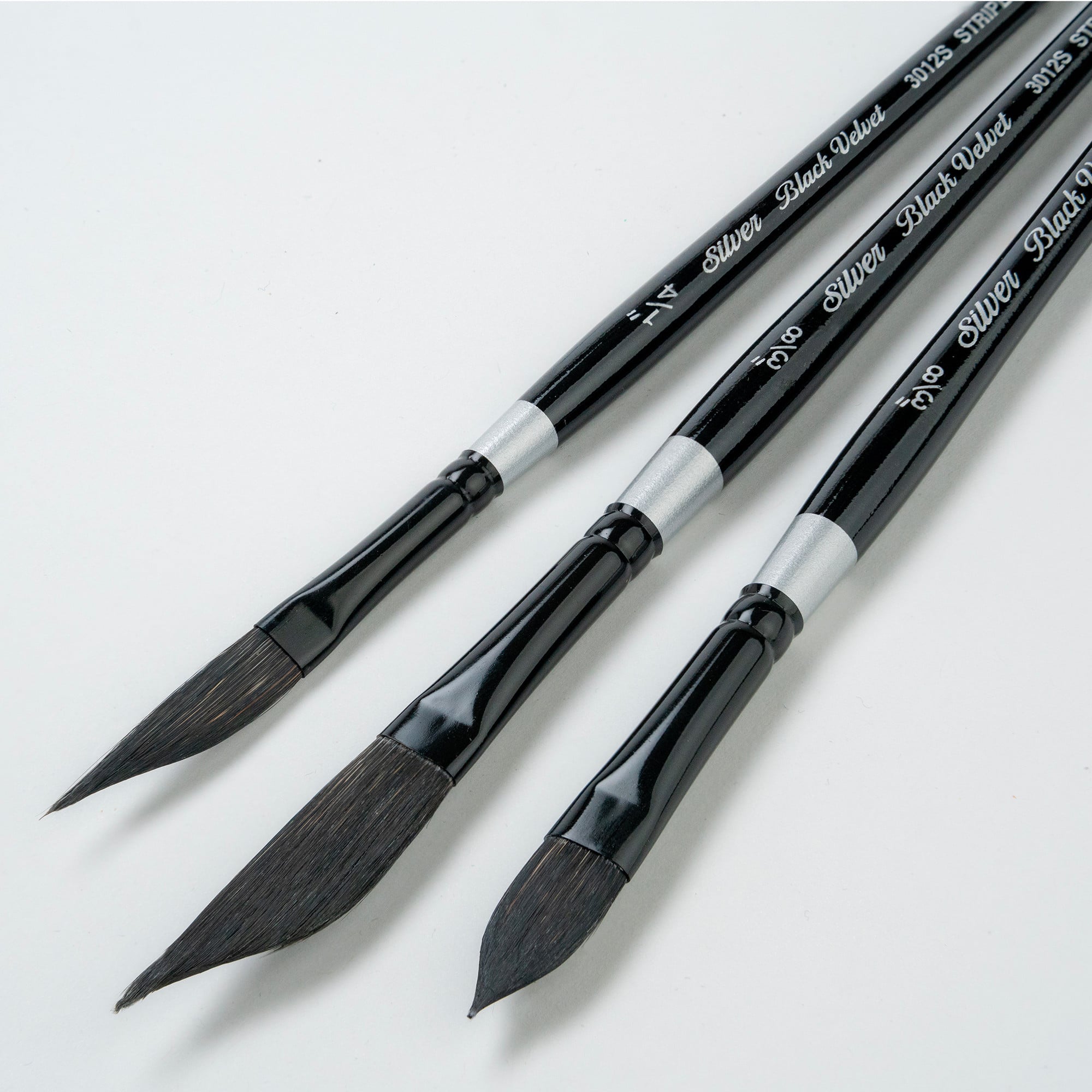 Silver Brush Limited Black Velvet Dagger/Oval Brushes, Pack of 3